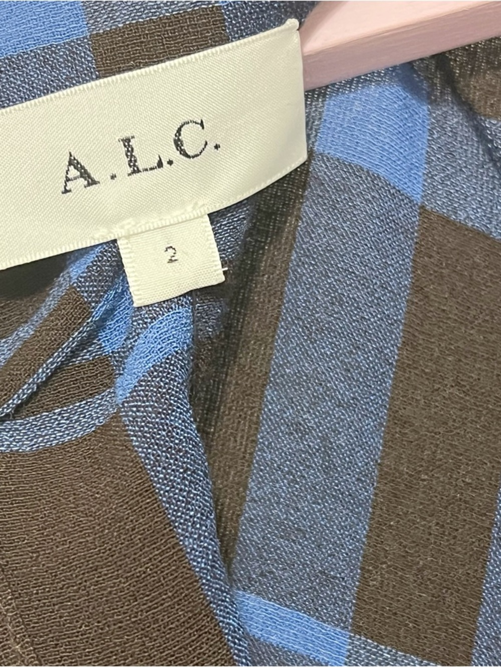 NWT A.L.C. Iggy Plaid Draped High-Neck Assymetrical Dress - Picture 11 of 11